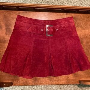 Bebe Red Leather Skirt